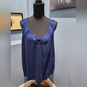 New York Laundry Navy Lace-Up Tank Top